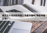 成立三个月的区块链公司是诈骗吗[做区块链公司]